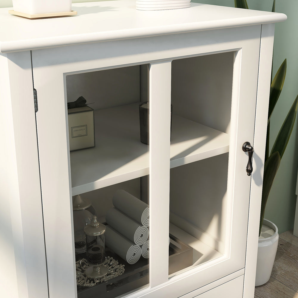 buffet-storage-cabinet-with-single-glass-doors-and-unique-bell-handle