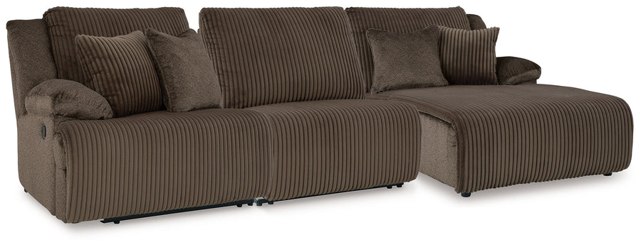 Top Tier - 3-Piece Reclining Sectional With Raf Press Back Chaise - Chocolate by Ashley Furniture product image