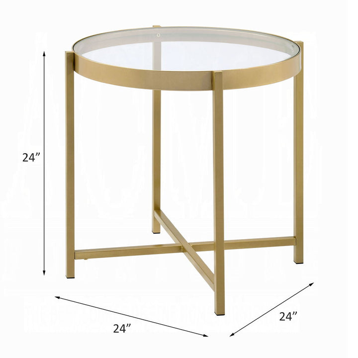 Charrot - End Table - Clear Glass Top & Gold