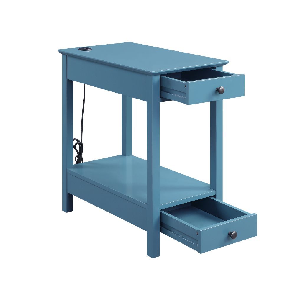 Byzad - Accent Table With USB - Teal