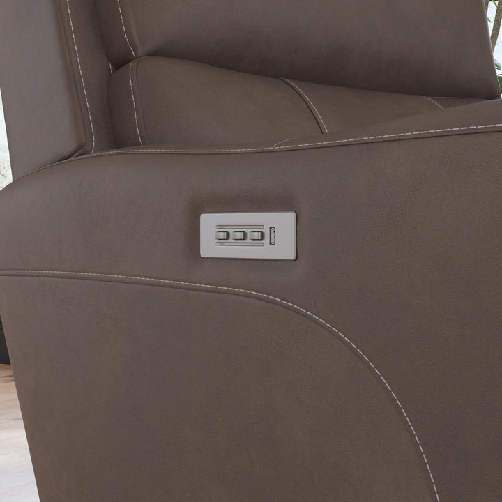 Carter Fabric Power Recliner with Power Headrest &amp; Lumbar in Cappuccino