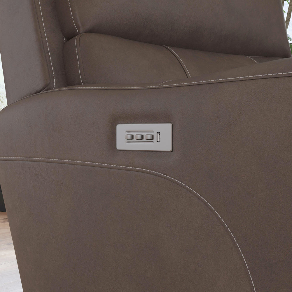 Carter Fabric Power Recliner with Power Headrest & Lumbar in Cappuccino