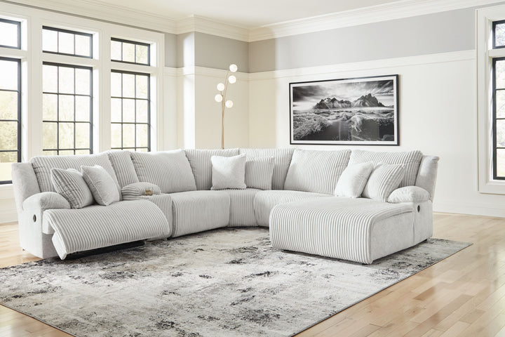 Top Tier - 6-Piece Reclining Sectional With Raf Chaise - Alloy by Ashley Furniture product image
