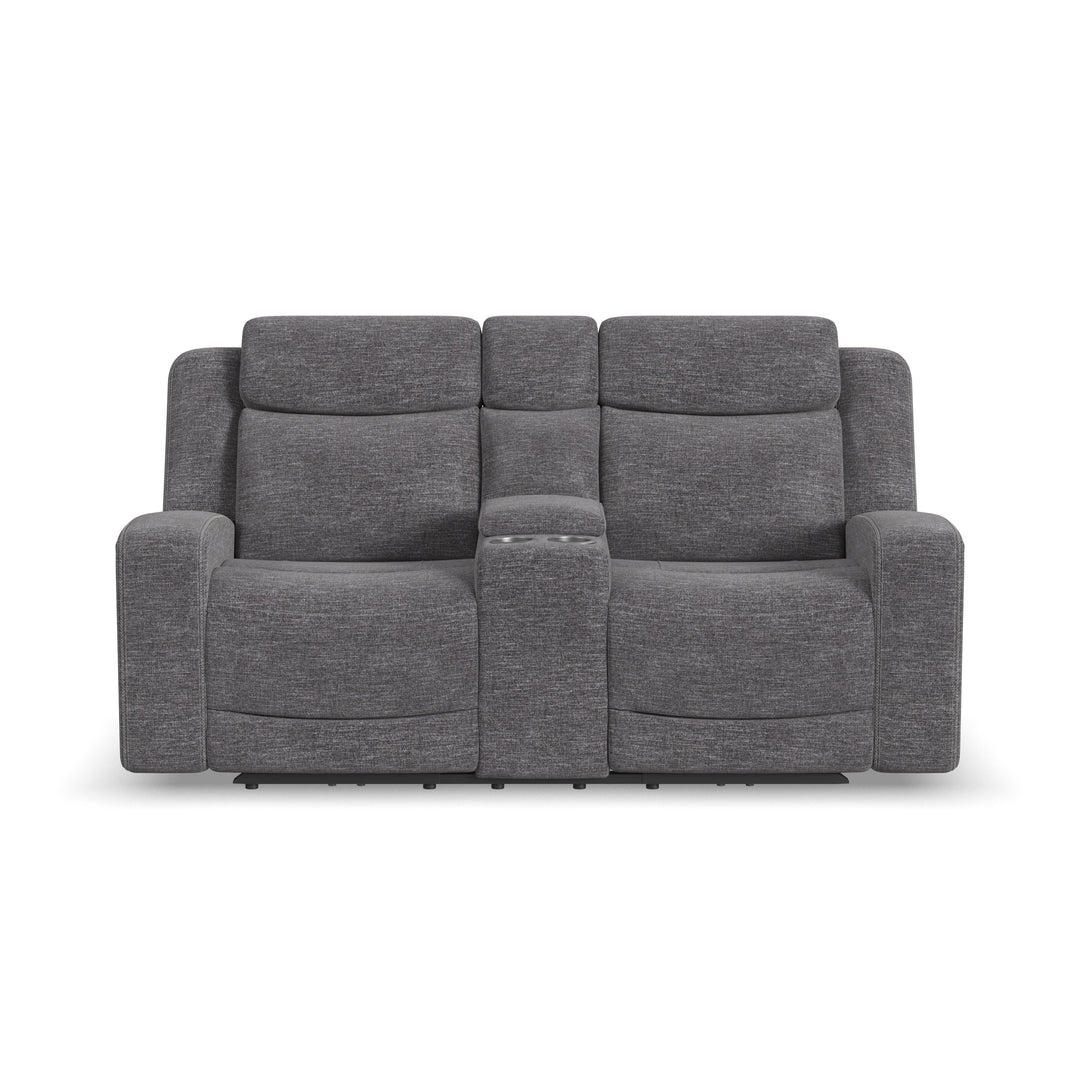 Ridge  Power Reclining Loveseat With Console And Power Headrests  Granite
