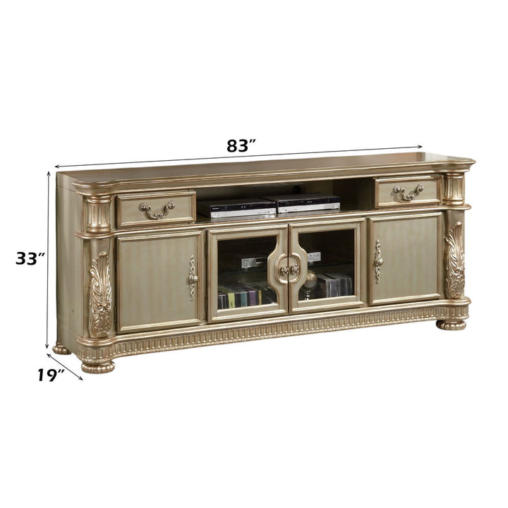 Vendome II - TV Stand - Gold Patina & Bone