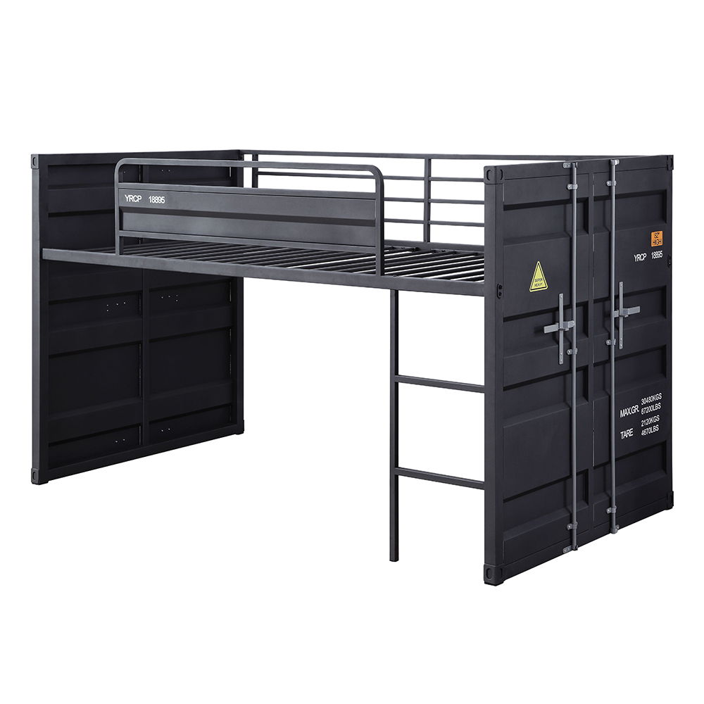 Cargo - Twin Loft Bed With Slide - Gunmetal