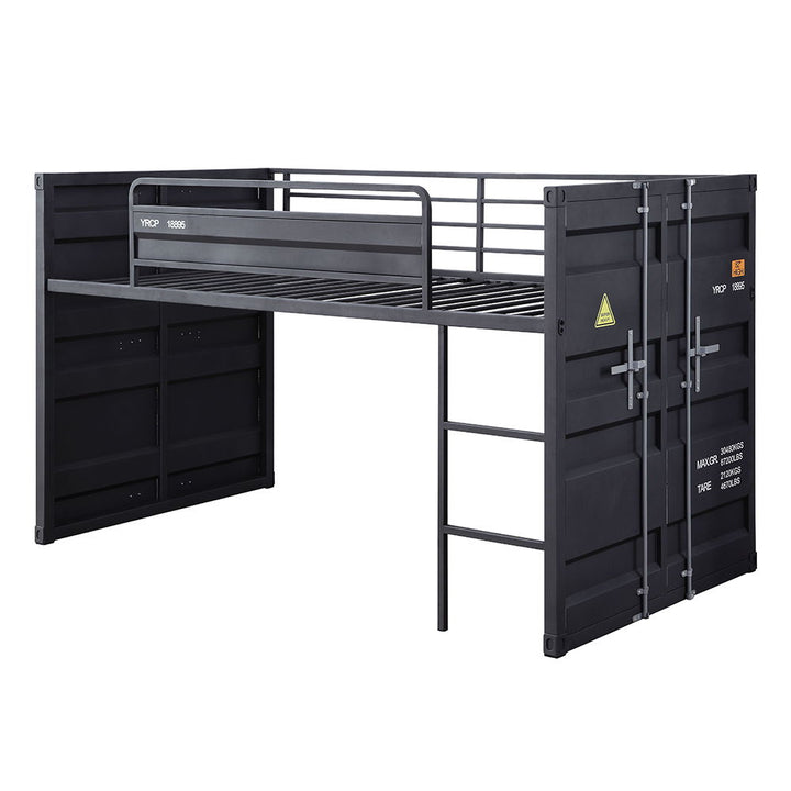 Cargo - Twin Loft Bed With Slide - Gunmetal