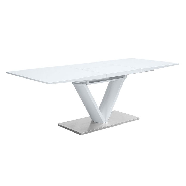 Gallegos - Dining Table With Leaf - White High Gloss