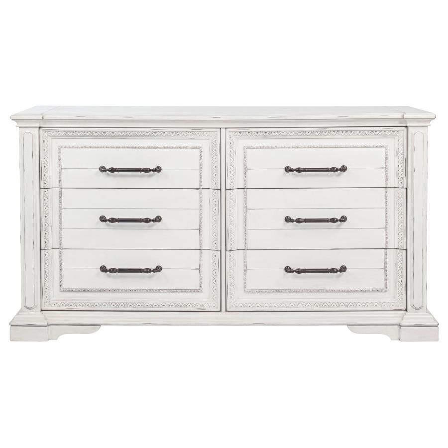 Mckinney - 6-Drawer Bedroom Dresser Cabinet - Vintage White