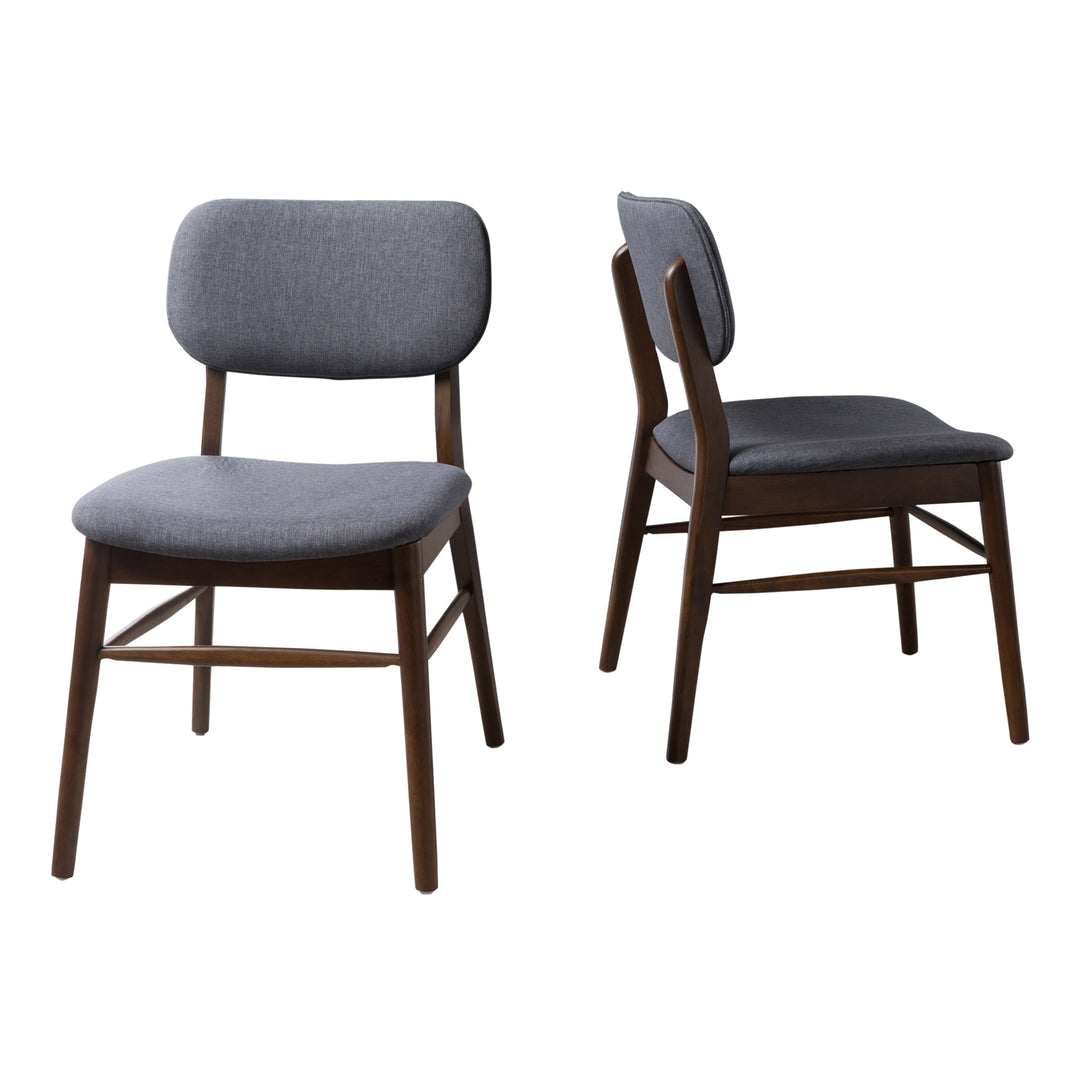 Mid-Century Splayed Leg Dining Chair – Charcoal (Set of 2)