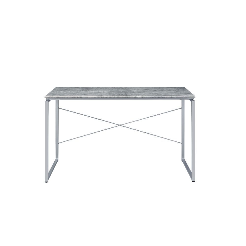 Jurgen - Writing Desk - Faux Concrete & Silver