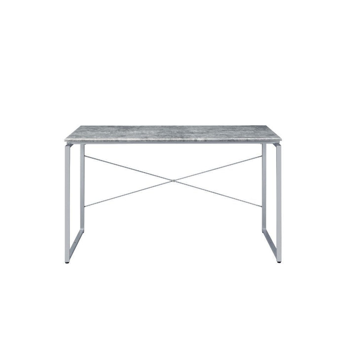 Jurgen - Writing Desk - Faux Concrete & Silver