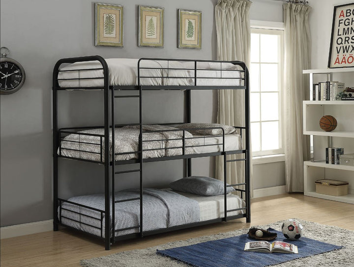 Cairo - Triple Twin Bunk Bed - Sandy Black