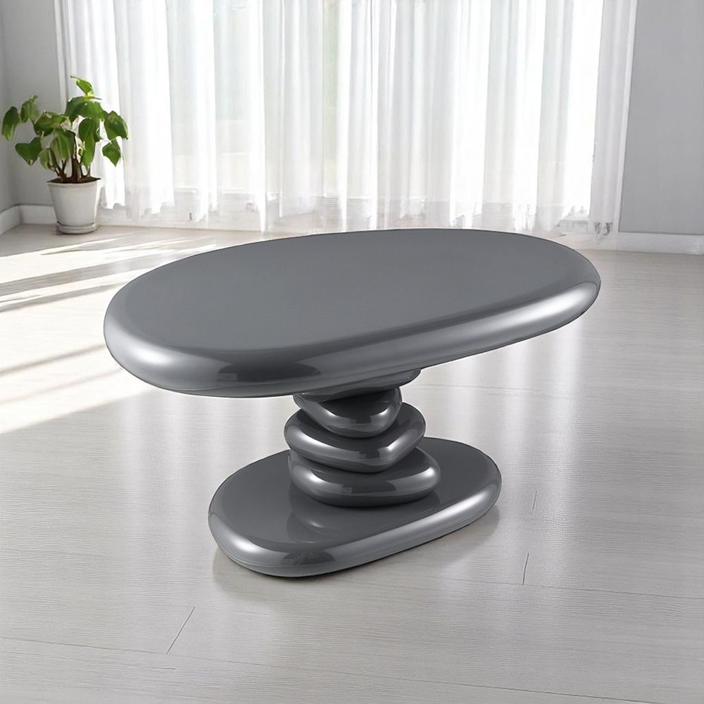 Charlene - 30" End Table - Gray High Gloss