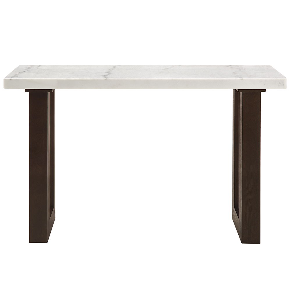 Edwyn - Sofa Table With Marble Top - White Natural Marble Top & Brown