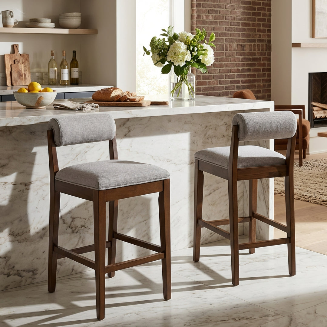 Elowen Bolster Back Counter Stool – Sand (Set of 2)