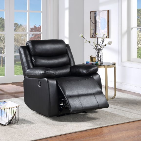 Eilbra - Power Motion Recliner - Black Synthetic Leather