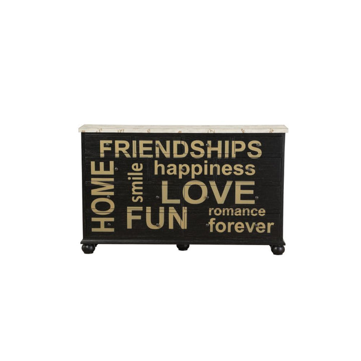 Arwin - Accent Table - Antique Black & White Washed