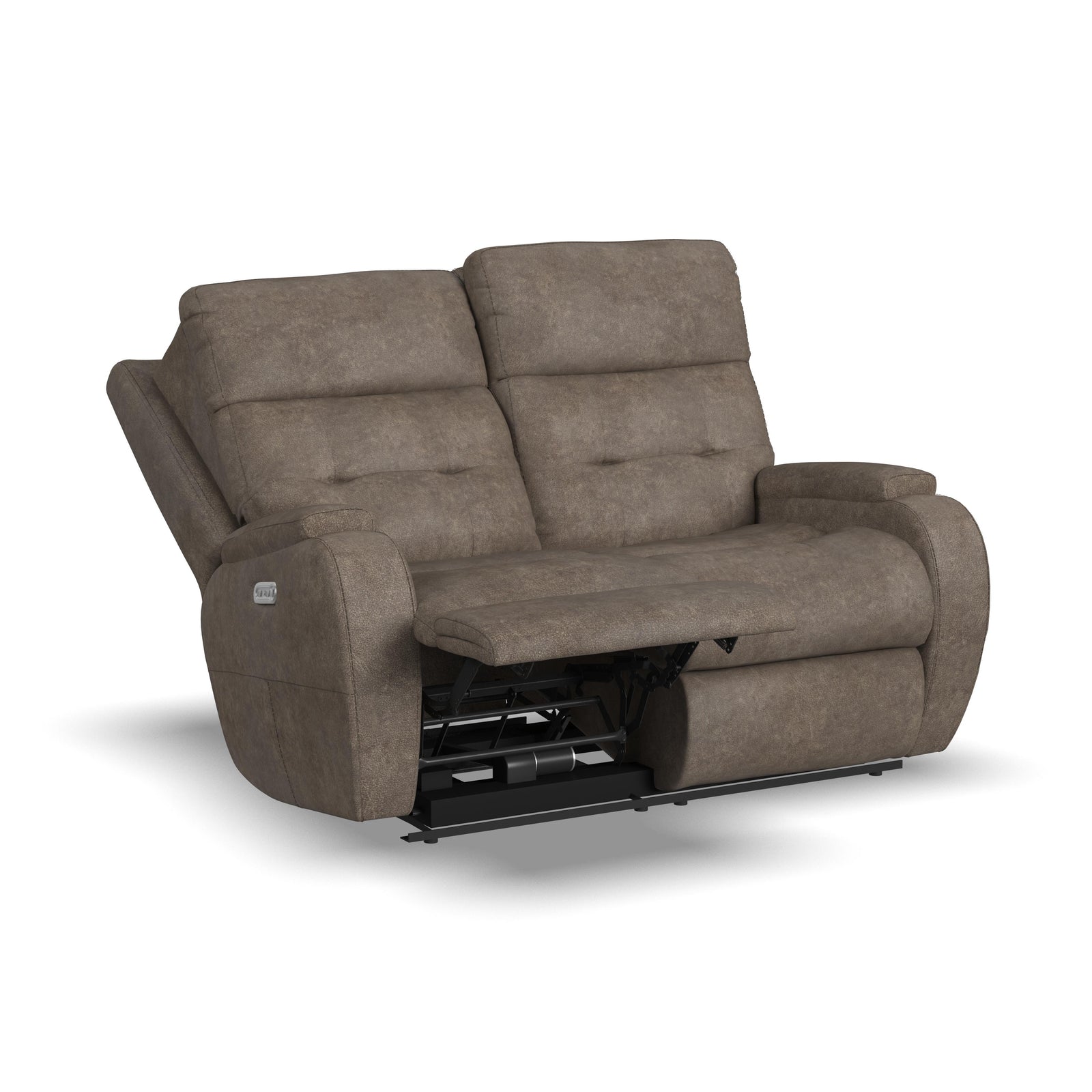 flexsteel-b3906-60h-strait-power-reclining-loveseat-with-power-headrests-dark-brown