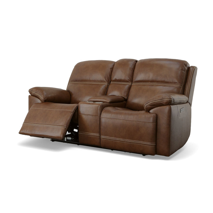 Jackson Power Reclining Loveseat With Console &amp; Power Headrests Whiskey