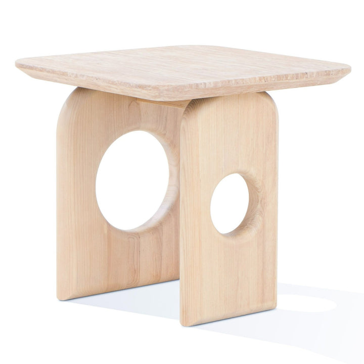 Osaka - Modern Faux Marble + Natural Ash End Table