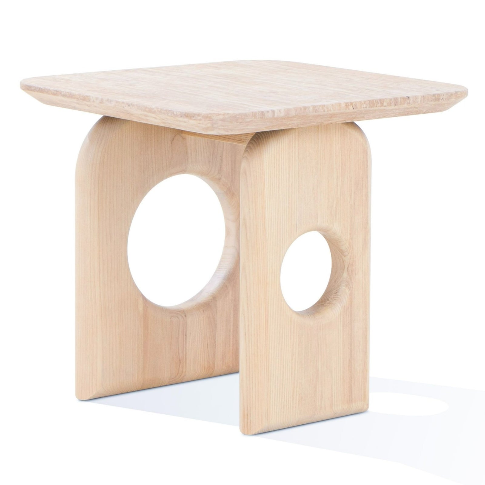 Osaka - Modern Faux Marble  Natural Ash End Table