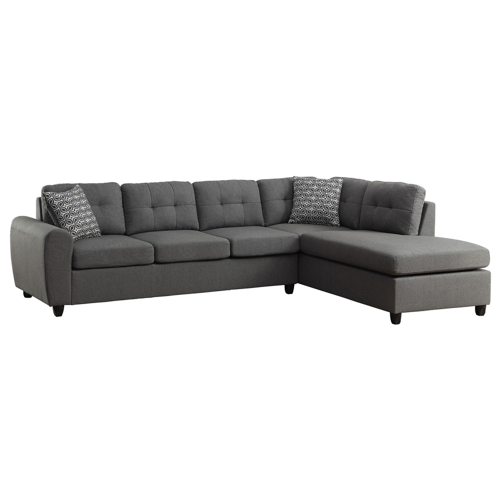 Coaster Furniture 500413 Stonenesse Upholstered Sectional Chaise Sofa Grey