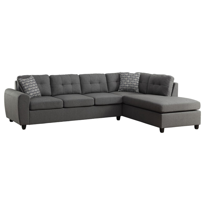 Coaster Furniture 500413 Stonenesse Upholstered Sectional Chaise Sofa Grey