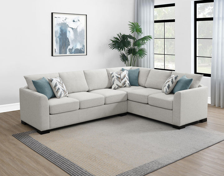 Coaster Furniture 500818 Ashford Chenille Upholstered Sleeper Sectional Sofa Greige