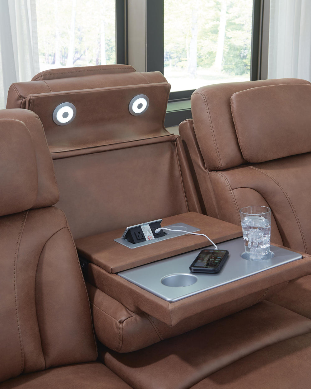Clean-Slate Power Reclining Sofa - Dark Brown (8)