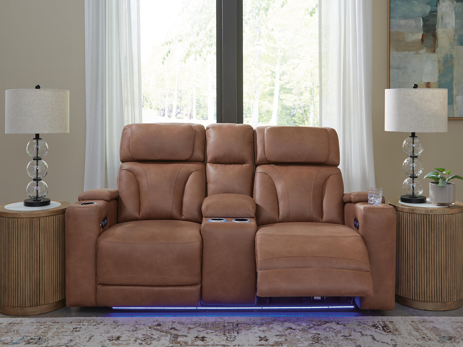 Clean-Slate Power Reclining Loveseat with Console - Dark Brown (2)