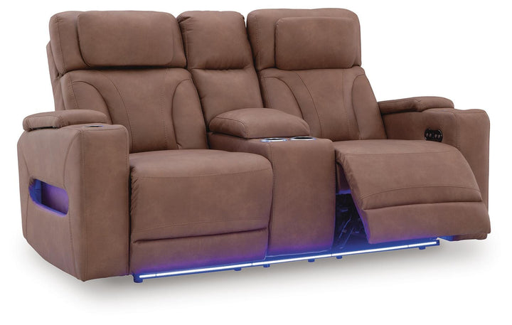 Clean-Slate Power Reclining Loveseat with Console - Dark Brown (3)