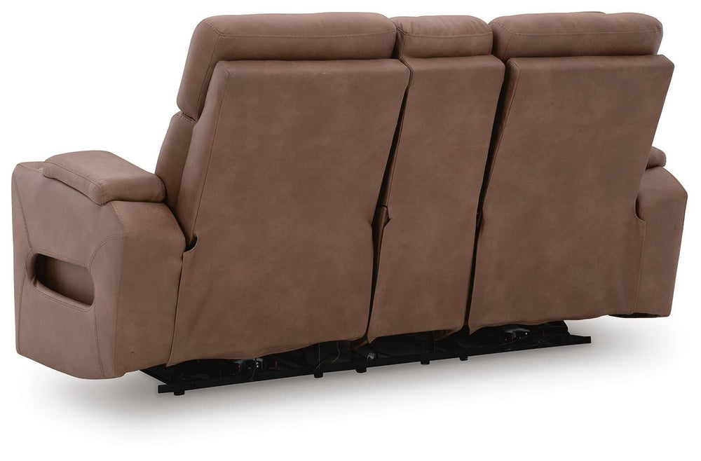Clean-Slate Power Reclining Loveseat with Console - Dark Brown (6)