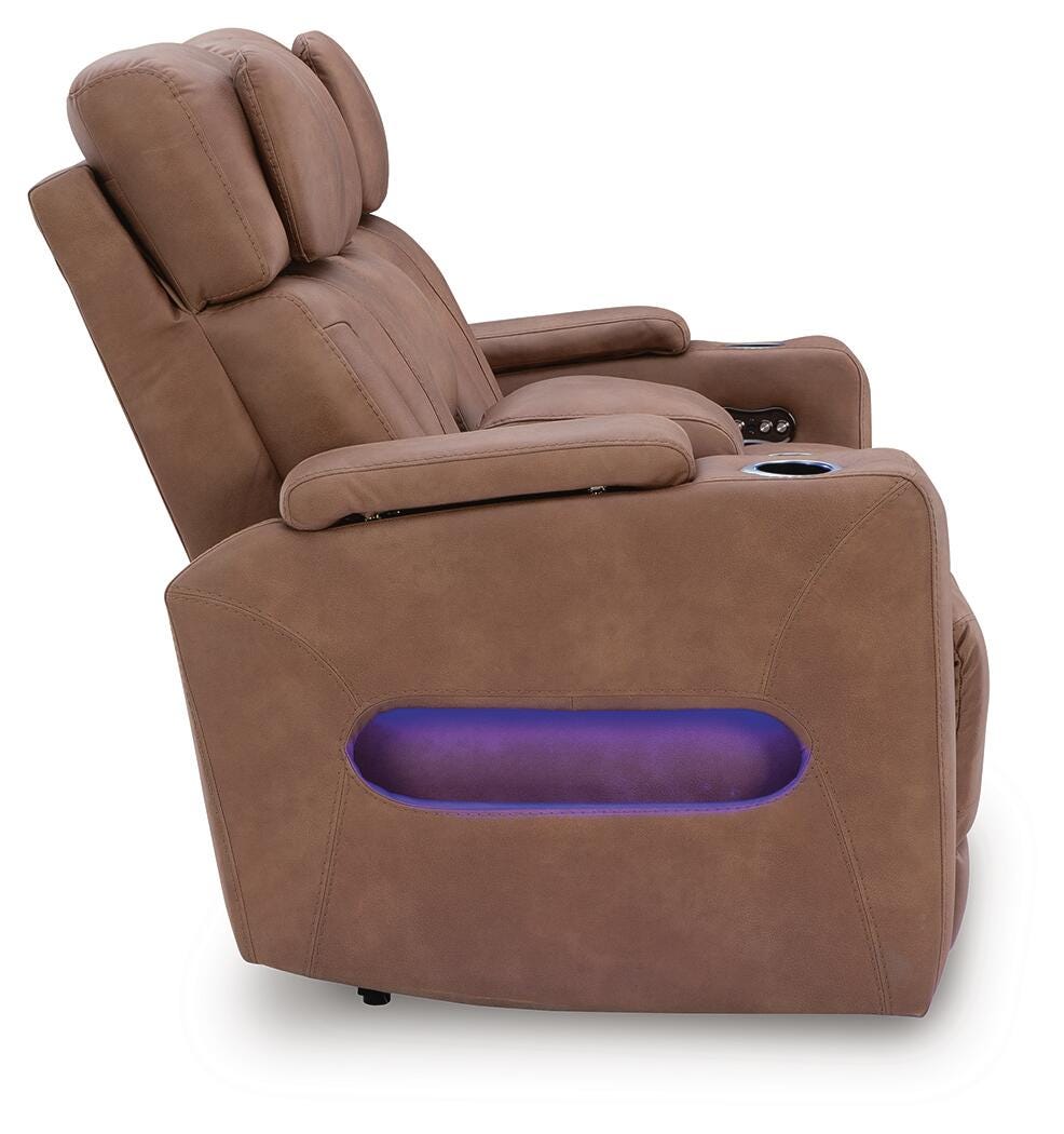 Clean-Slate Power Reclining Loveseat with Console - Dark Brown (5)