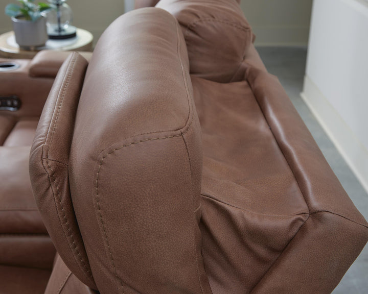 Clean-Slate Power Reclining Loveseat with Console - Dark Brown (9)