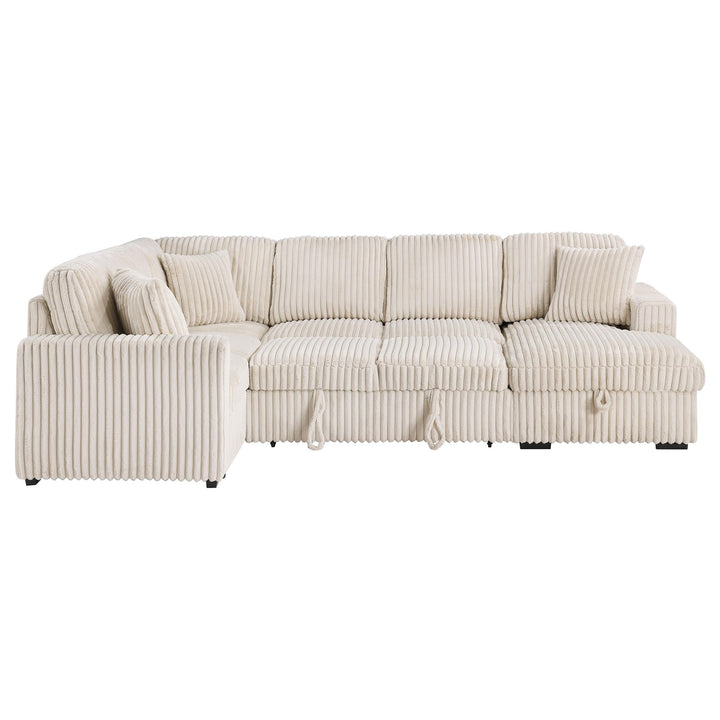 Coaster Furniture 501205 Devonshire Sleeper Sectional Sofa Storage Chaise Camel