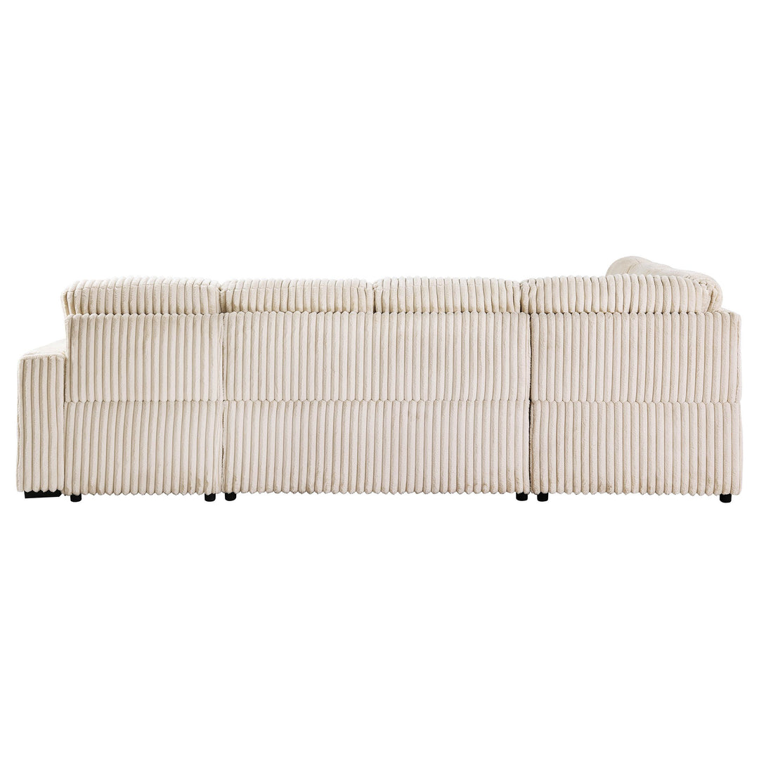 Coaster Furniture 501205 Devonshire Sleeper Sectional Sofa Storage Chaise Camel