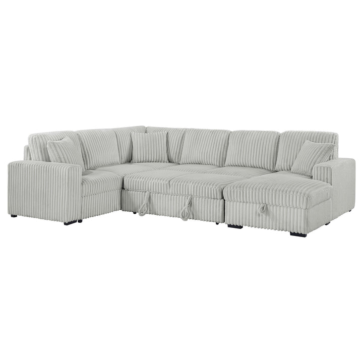 Coaster Furniture 501208 Devonshire Sleeper Sectional Sofa Storage Chaise Grey