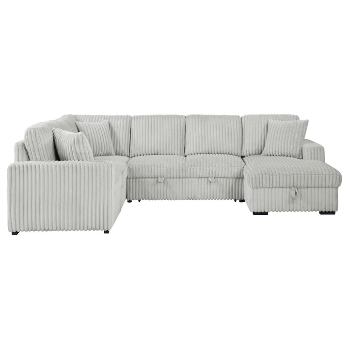 Coaster Furniture 501208 Devonshire Sleeper Sectional Sofa Storage Chaise Grey