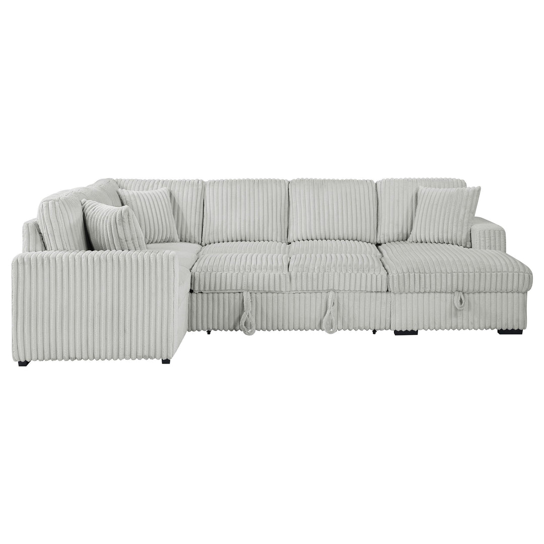 Coaster Furniture 501208 Devonshire Sleeper Sectional Sofa Storage Chaise Grey