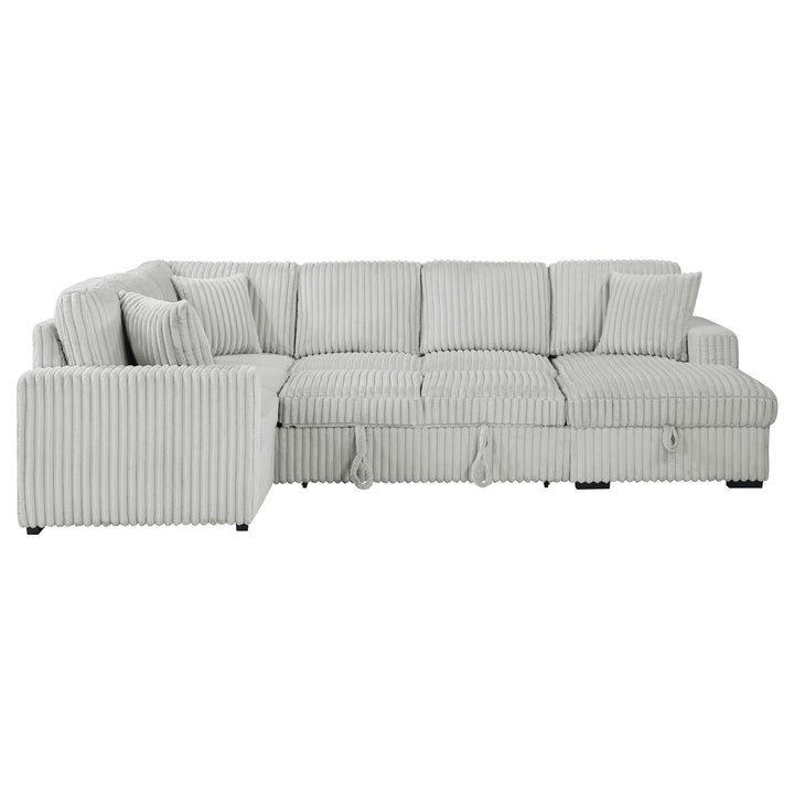 Coaster Furniture 501208 Devonshire Sleeper Sectional Sofa Storage Chaise Grey