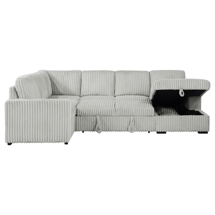 Coaster Furniture 501208 Devonshire Sleeper Sectional Sofa Storage Chaise Grey