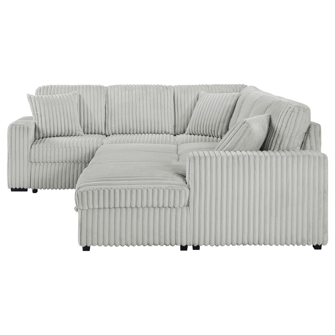 Coaster Furniture 501208 Devonshire Sleeper Sectional Sofa Storage Chaise Grey