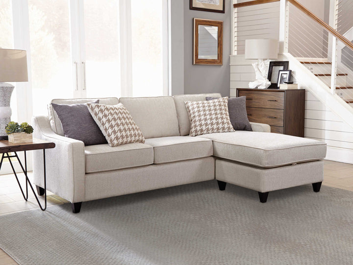 Mcloughlin - Upholstered Sloped Arm Sectional Sofa - Platinum