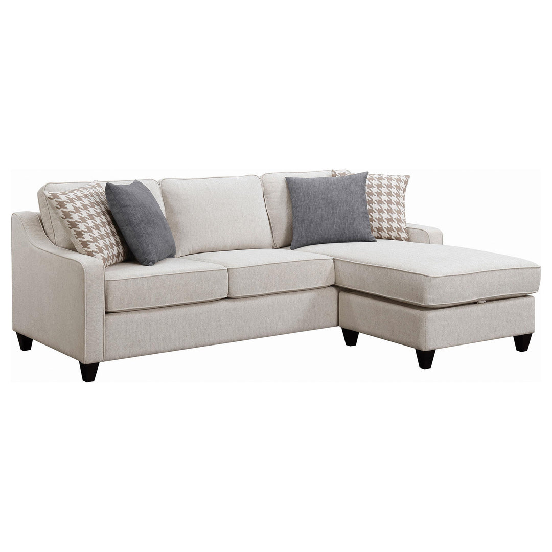 Coaster Furniture 501840 Mcloughlin Upholstered Sloped Arm Sectional Sofa Platinum