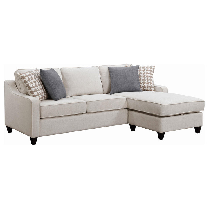Coaster Furniture 501840 Mcloughlin Upholstered Sloped Arm Sectional Sofa Platinum