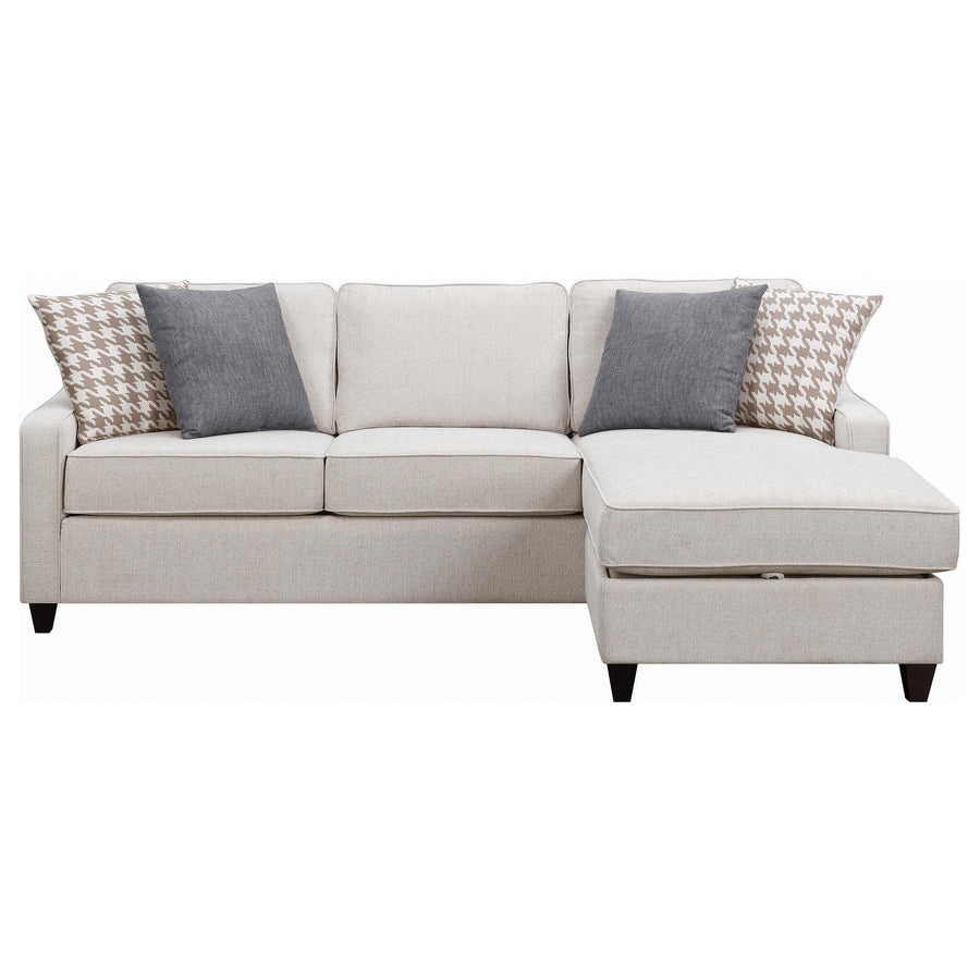 Coaster Furniture 501840 Mcloughlin Upholstered Sloped Arm Sectional Sofa Platinum