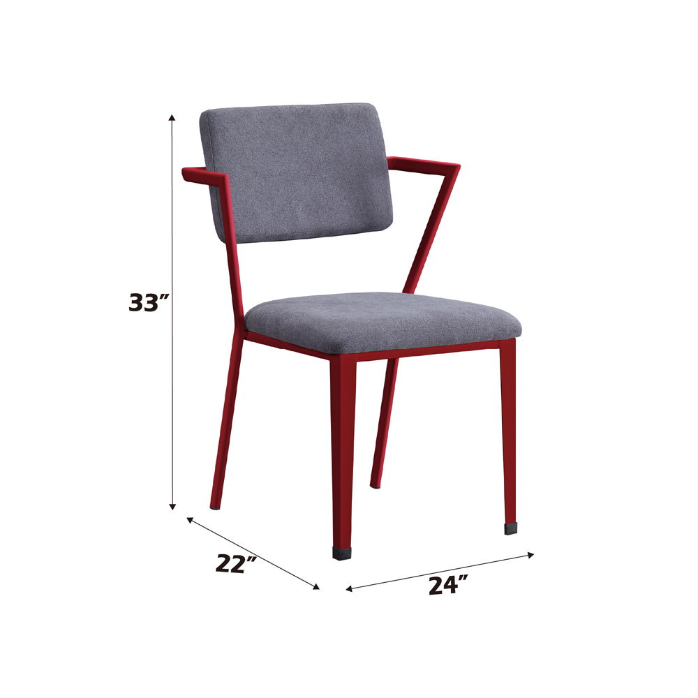 Cargo - Office Chair - Gray Fabric & Red