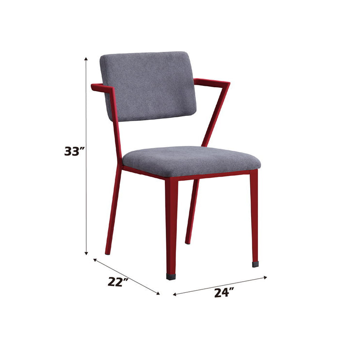 Cargo - Office Chair - Gray Fabric & Red