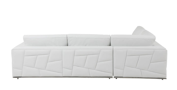 DivanItalia 998 Left Arm Facing Sectional in Top-Grain Italian Leather - White